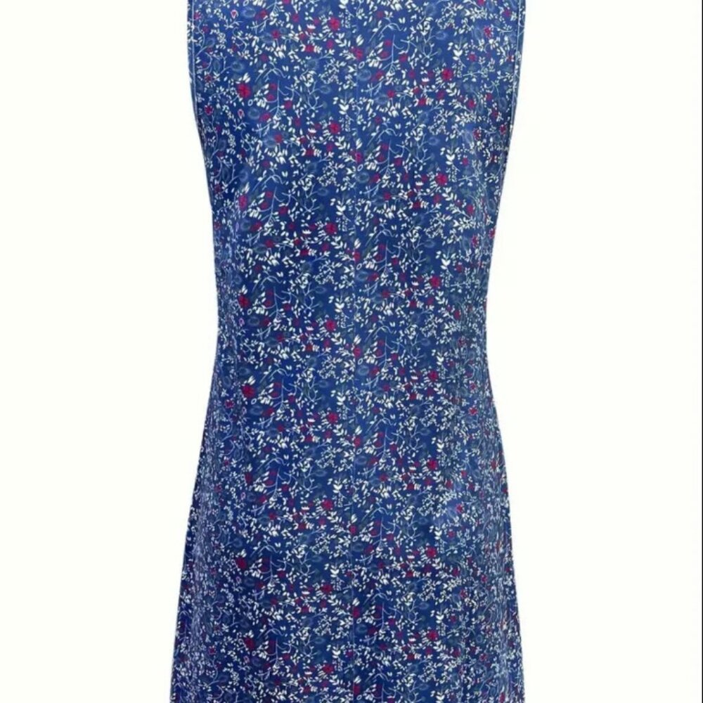 Floral Print Crew Neck Dress - XL